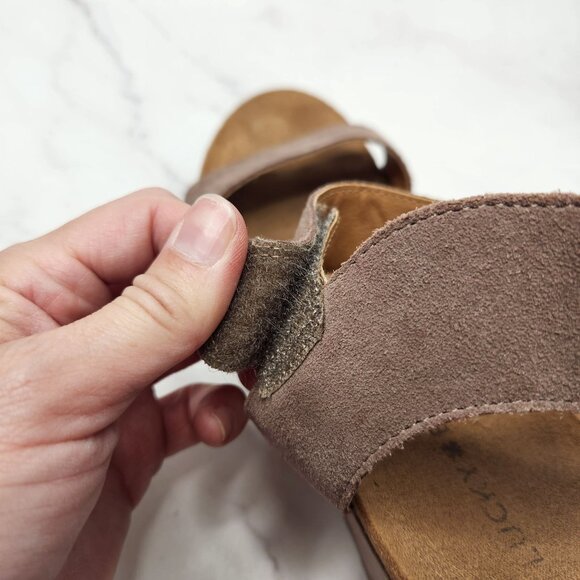 Lucky Brand LP-Kamilia Tan Suede Leather Wedges Sandals Women's 8.5 - Picture 8 of 8